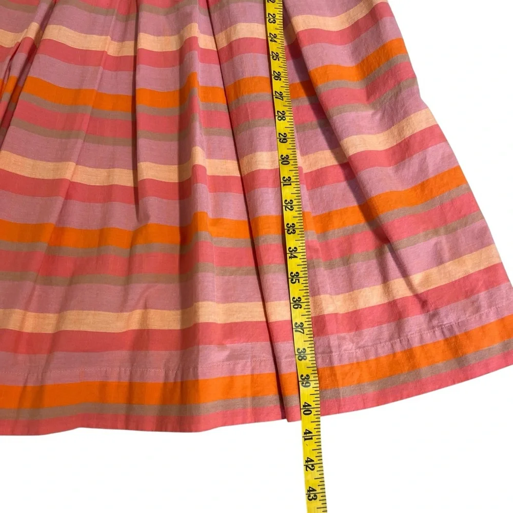 Lands End Striped Fit & Flare Sleeveless Dress Pink & Orange Sundress Size 12 - Picture 6 of 15